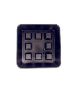Plato / Platillo cuadrado negro elevado para macetas cuadradas (19,7x19,7x4cm)