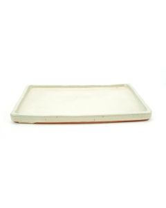 Plato / Bandeja rectangular Yixing crema para macetas de bonsái (33.5x27x2cm) 