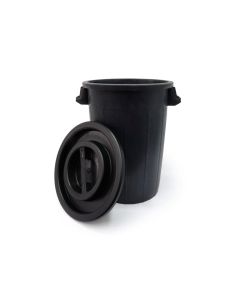 Depósito / Tanque negro redondo con tapa para Cultivo / Riego (50L)