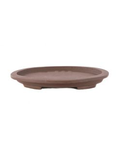 Plato / Bandeja ovalado de cerámica Yixing para maceta de bonsái (35x26x4cm)