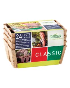 24x Macetas cuadradas de fibra de coco biodegradable Romberg Classic Pots (6cm)