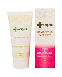 Crema facial con extractos de Cáñamo Rose & Geranium oil Trompetol (40ml)