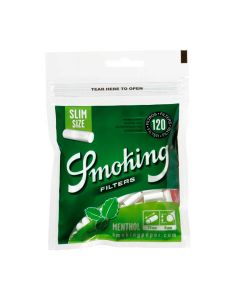 120x Filtros de Algodón para Tabaco de liar Smoking Menthol Slim (15x6mm)