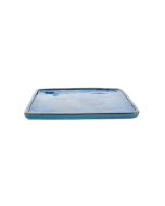 Plato / Bandeja rectangular Yixing azul para macetas de bonsái (33.5x27x2cm) 