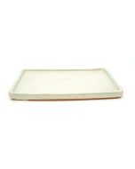 Plato / Bandeja rectangular Yixing crema para macetas de bonsái (33.5x27x2cm)