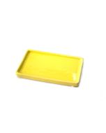 Plato / Bandeja rectangular Yixing amarillo para bonsái (17x10.5x1.5cm)