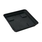 5x Platos / Platillos cuadrados negro para macetas cuadradas (20x20cm)